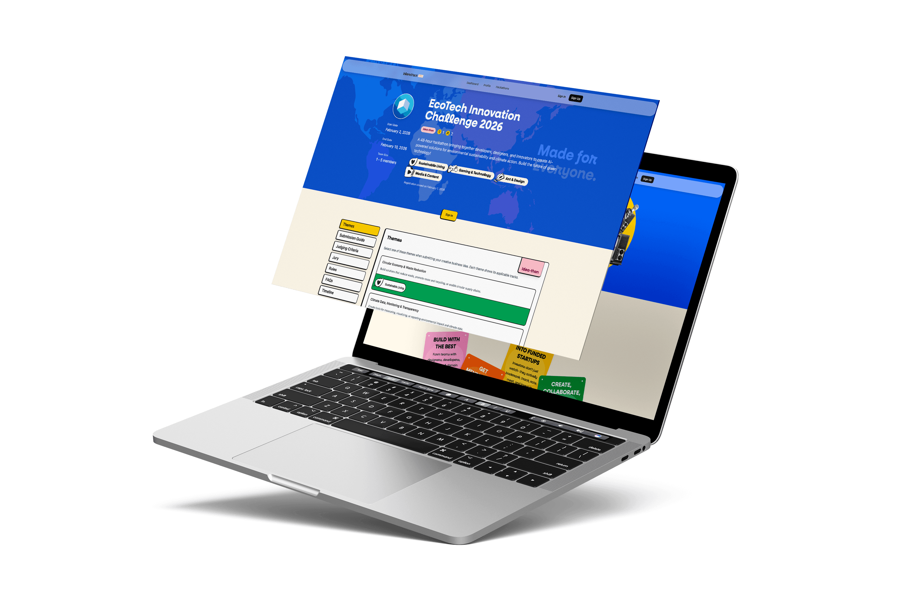 Blend Hack platform on laptop