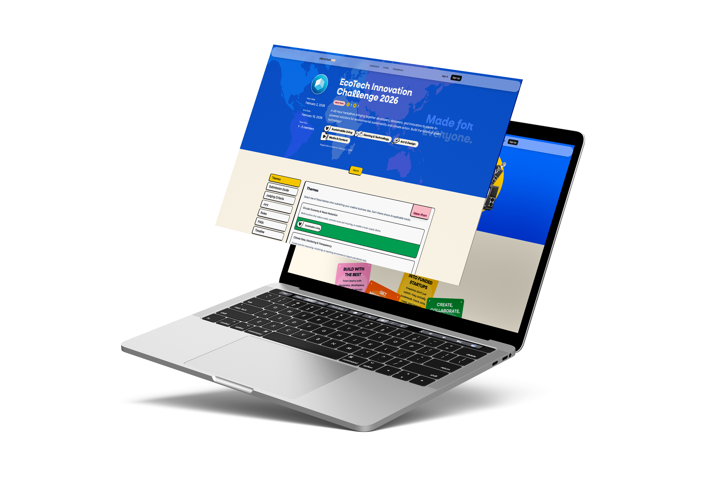 Blend Hack platform on laptop